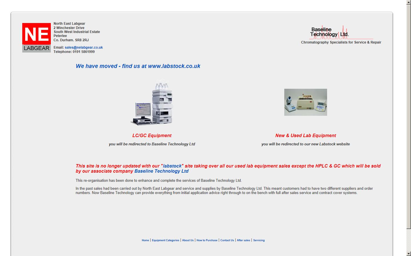 North East Labgear Website