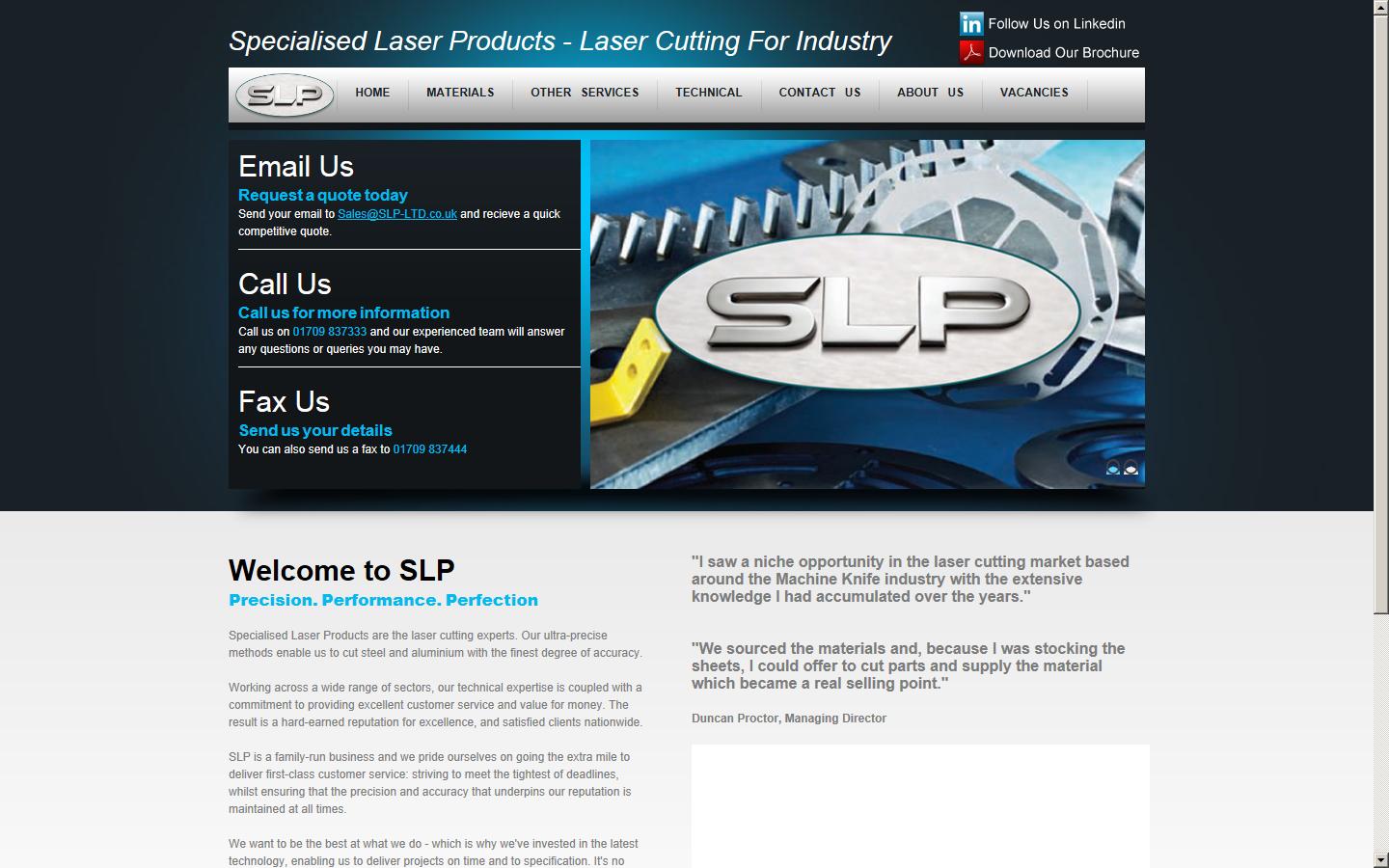 Specialised Laser Products Ltd Website