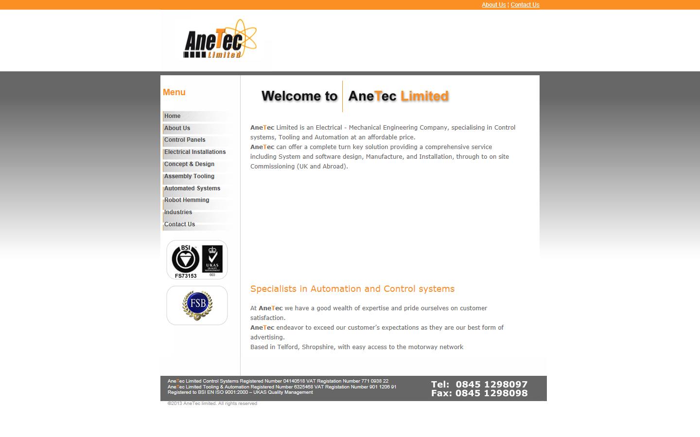 AneTec Ltd Website