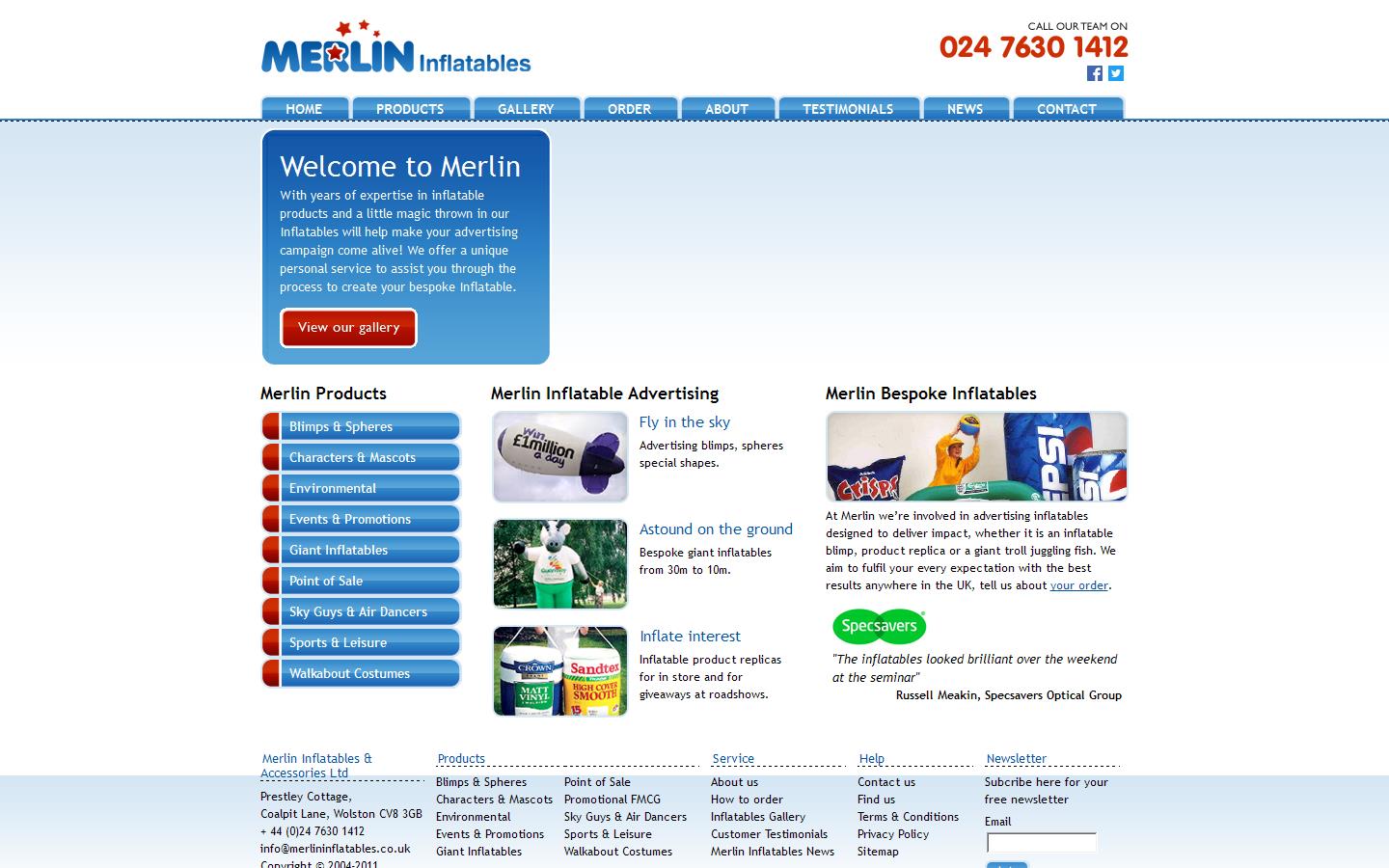 Merlin Inflatables Website