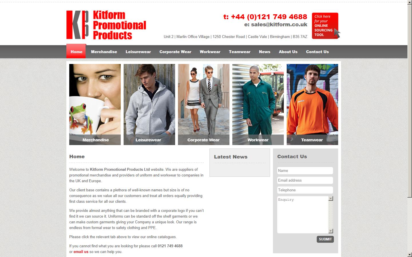 Kitform Promotional Products Ltd Website