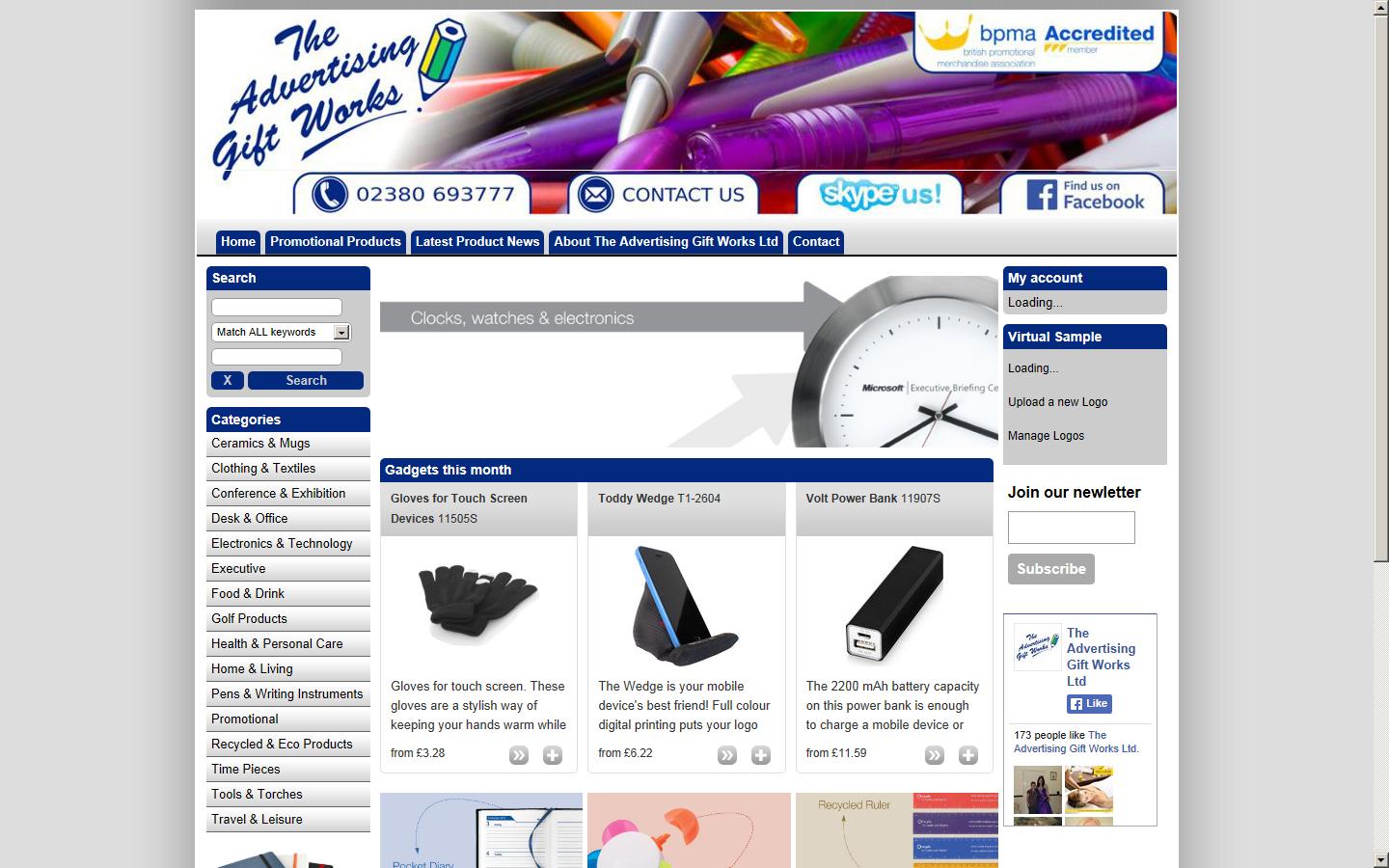 The Advertising Gift Works Ltd Website
