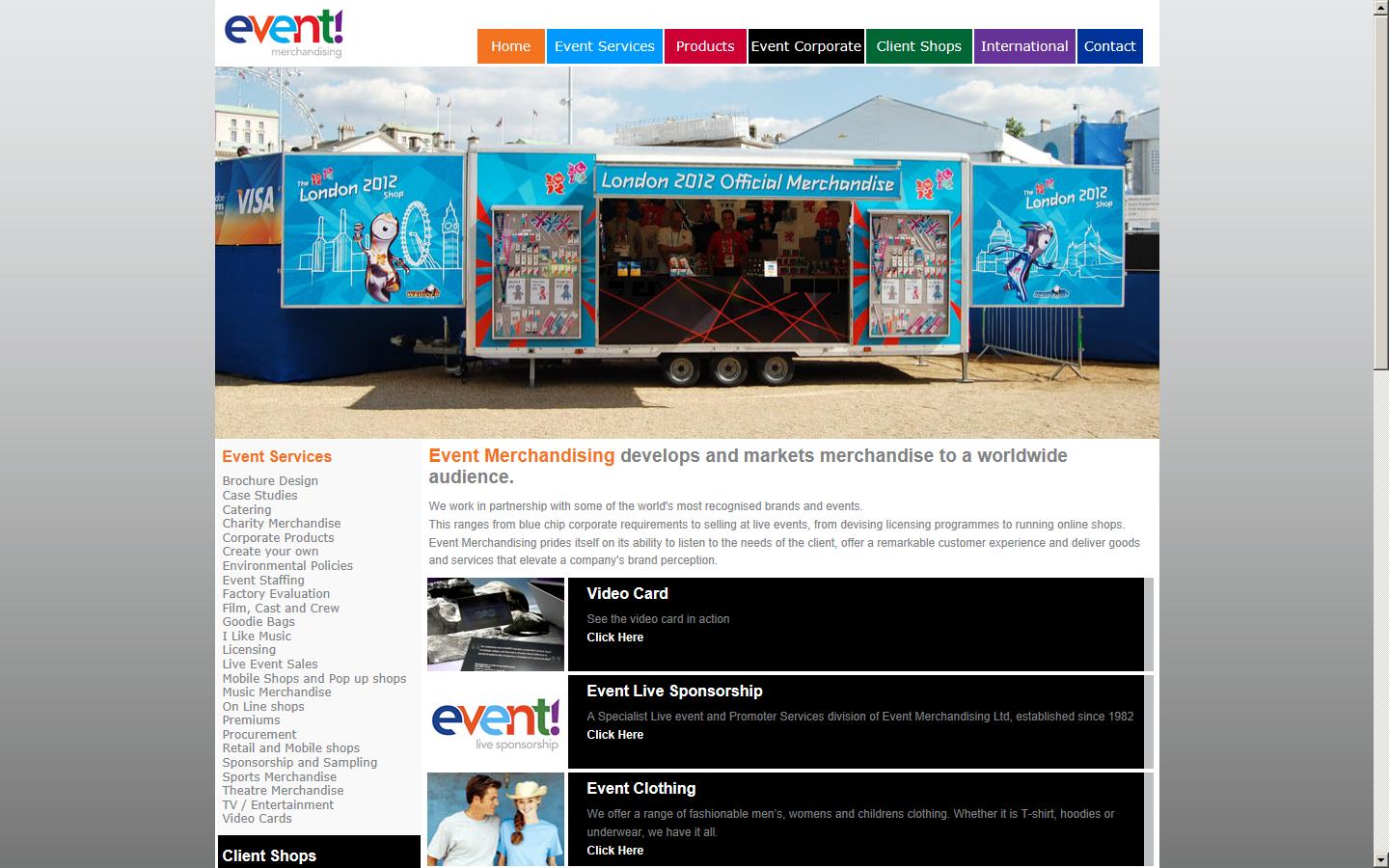 Event Merchandising Ltd Website