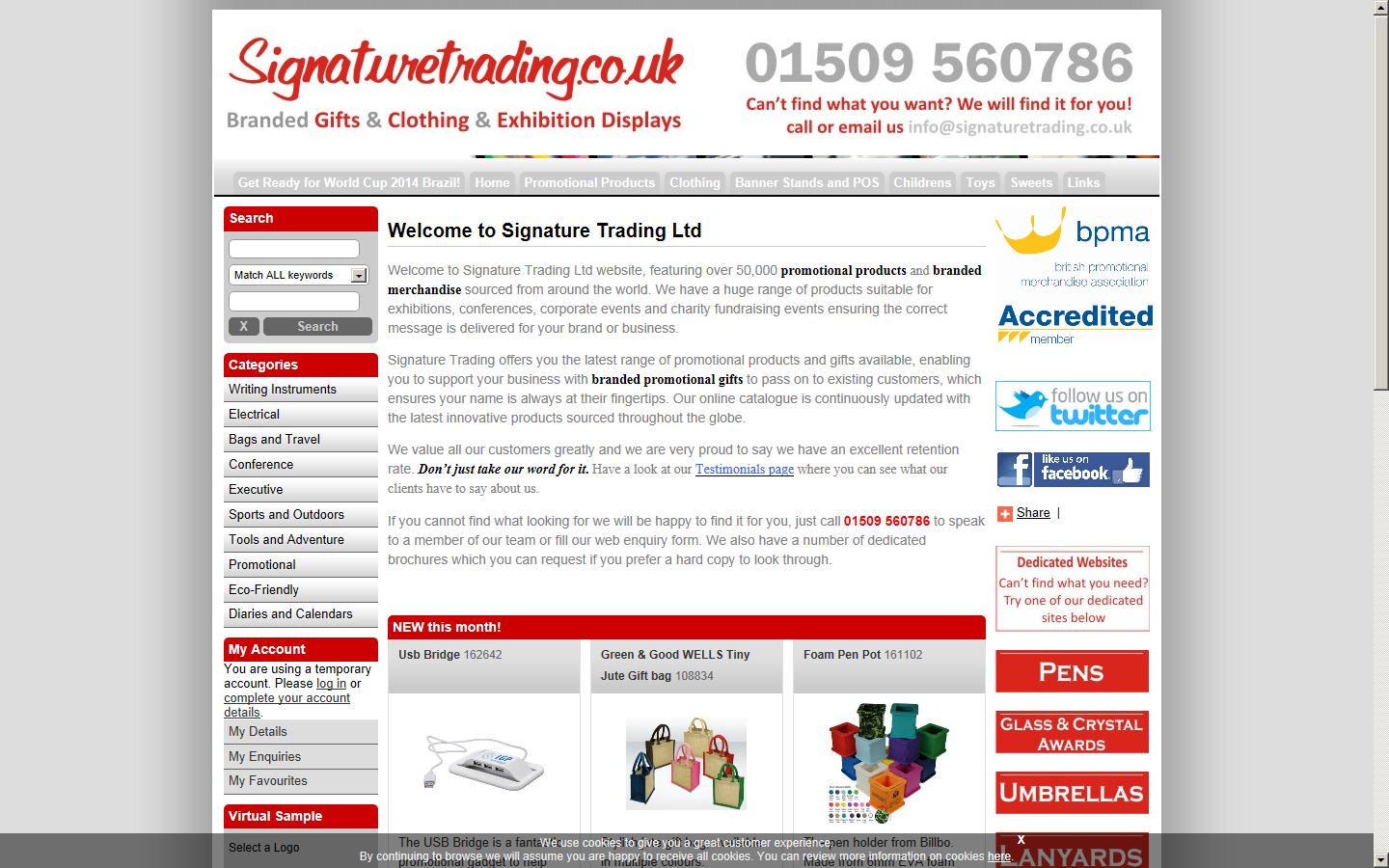 Signature Trading Ltd Website