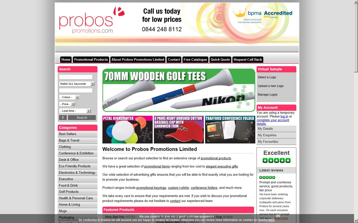 Probos Promotions Ltd Website