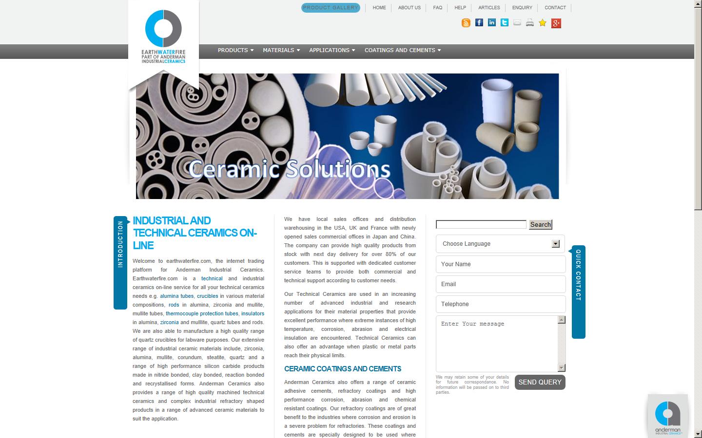 Anderman Ceramics Ltd Website