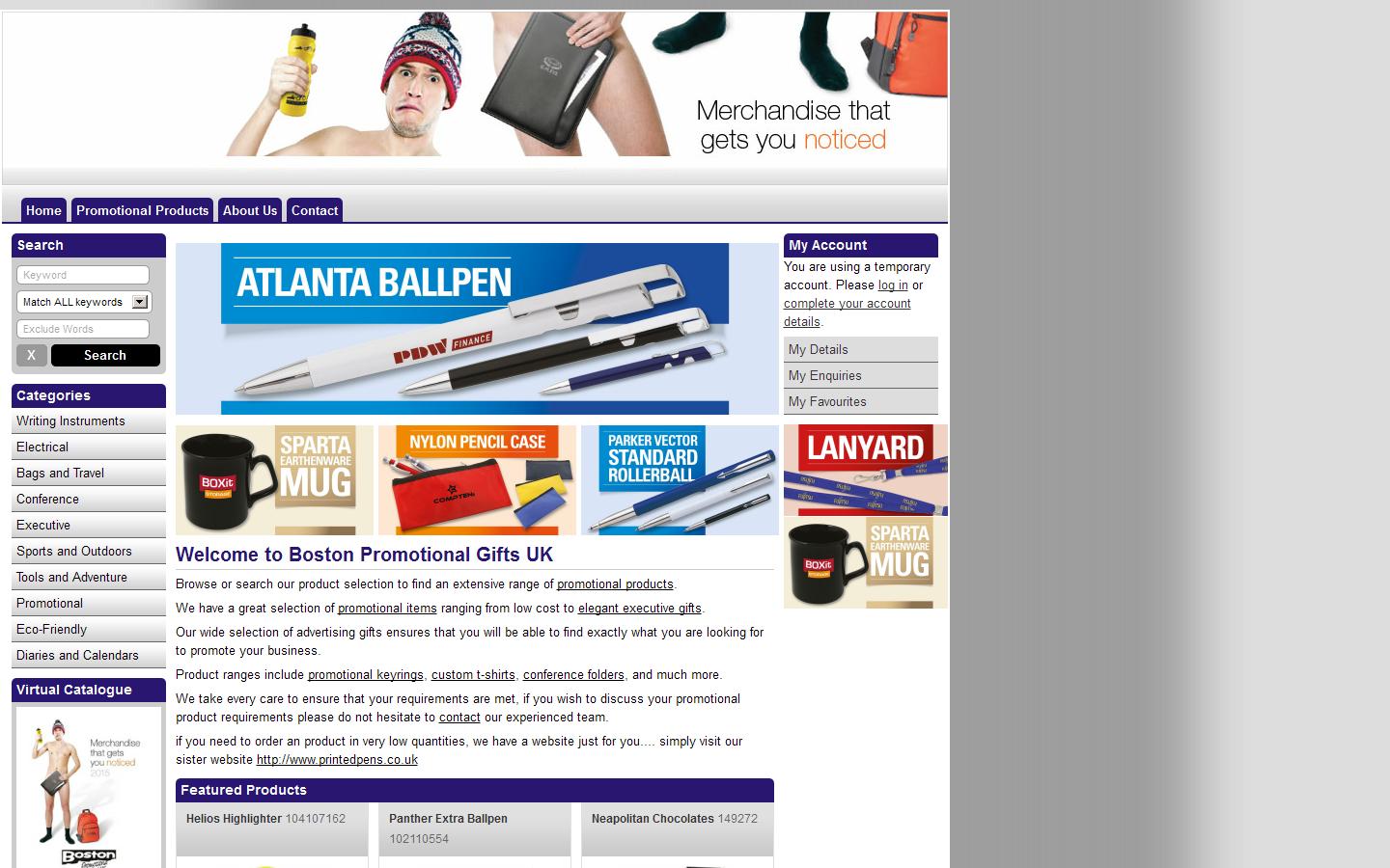 Boston Promotional Gifts UK Website