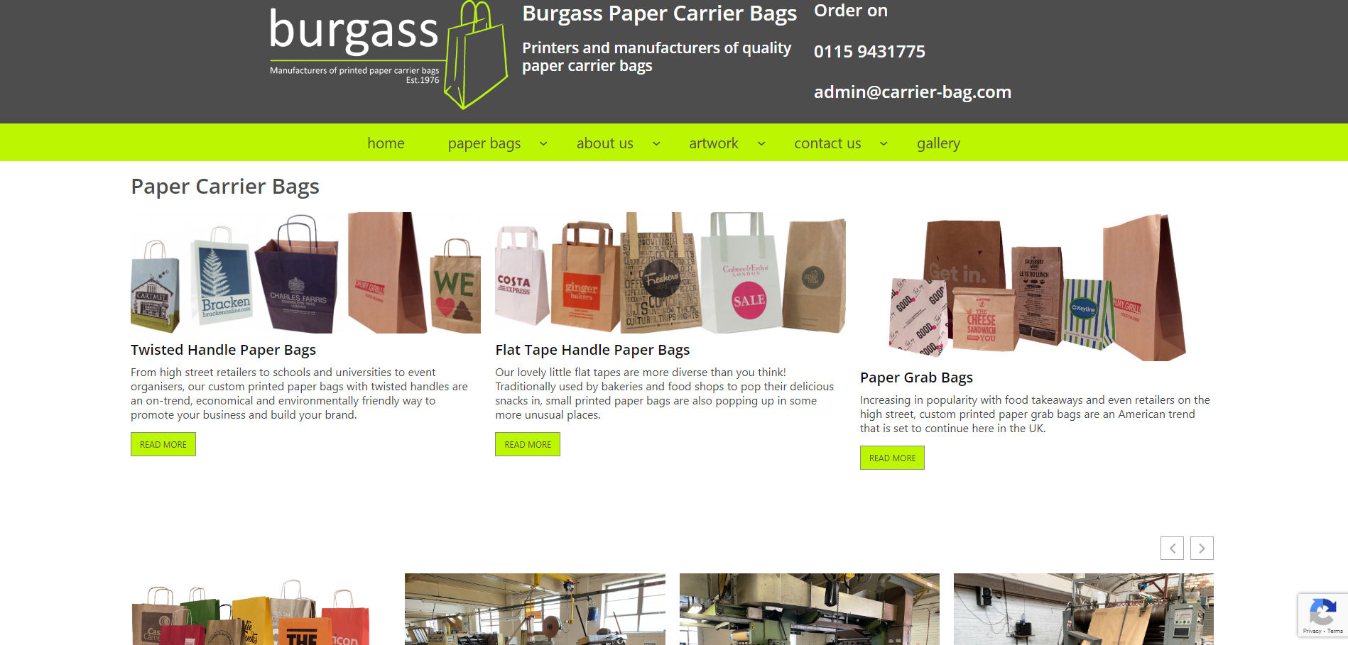 Burgass Carrier Bags Website