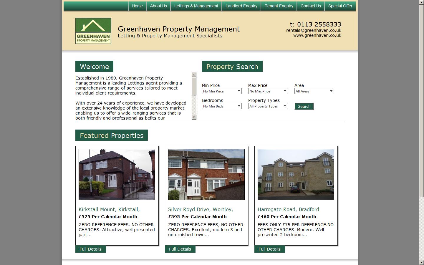 Greenhaven Property Management Website