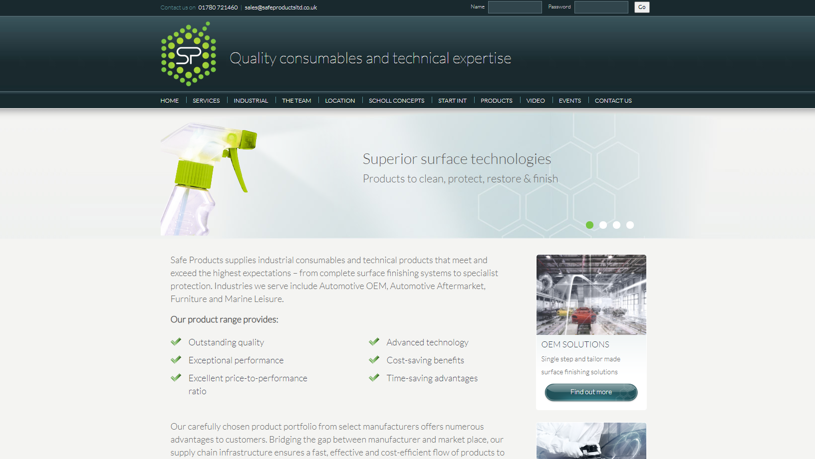 Safe Products Ltd Website