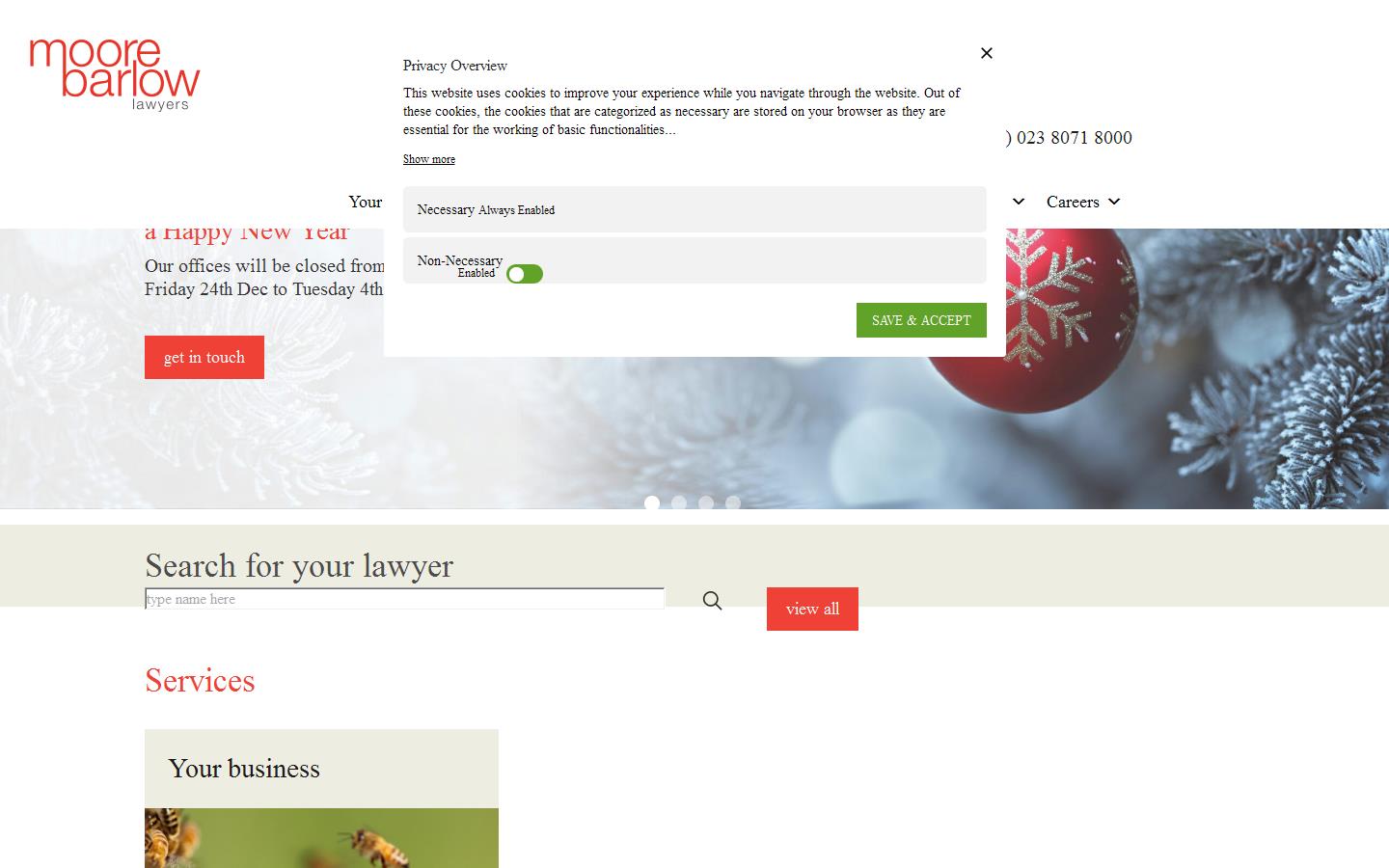 Moore Barlow Solicitors Website