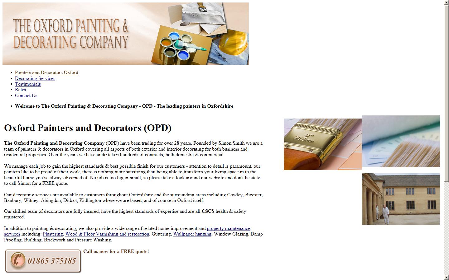Oxford Painting & Decorating Company (OPD) Website