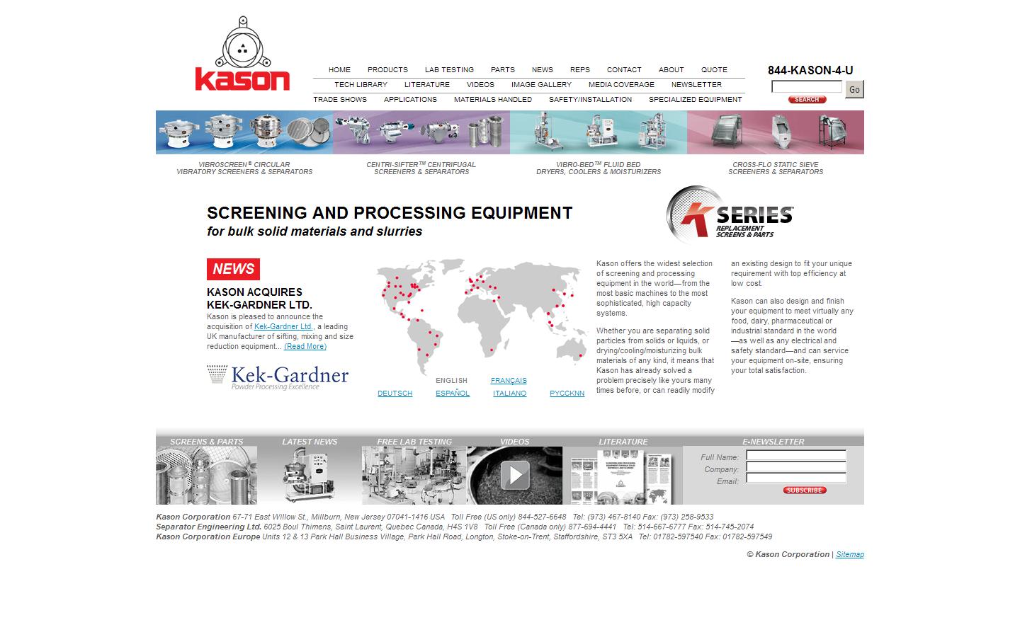 Kason Corporation Europe Website
