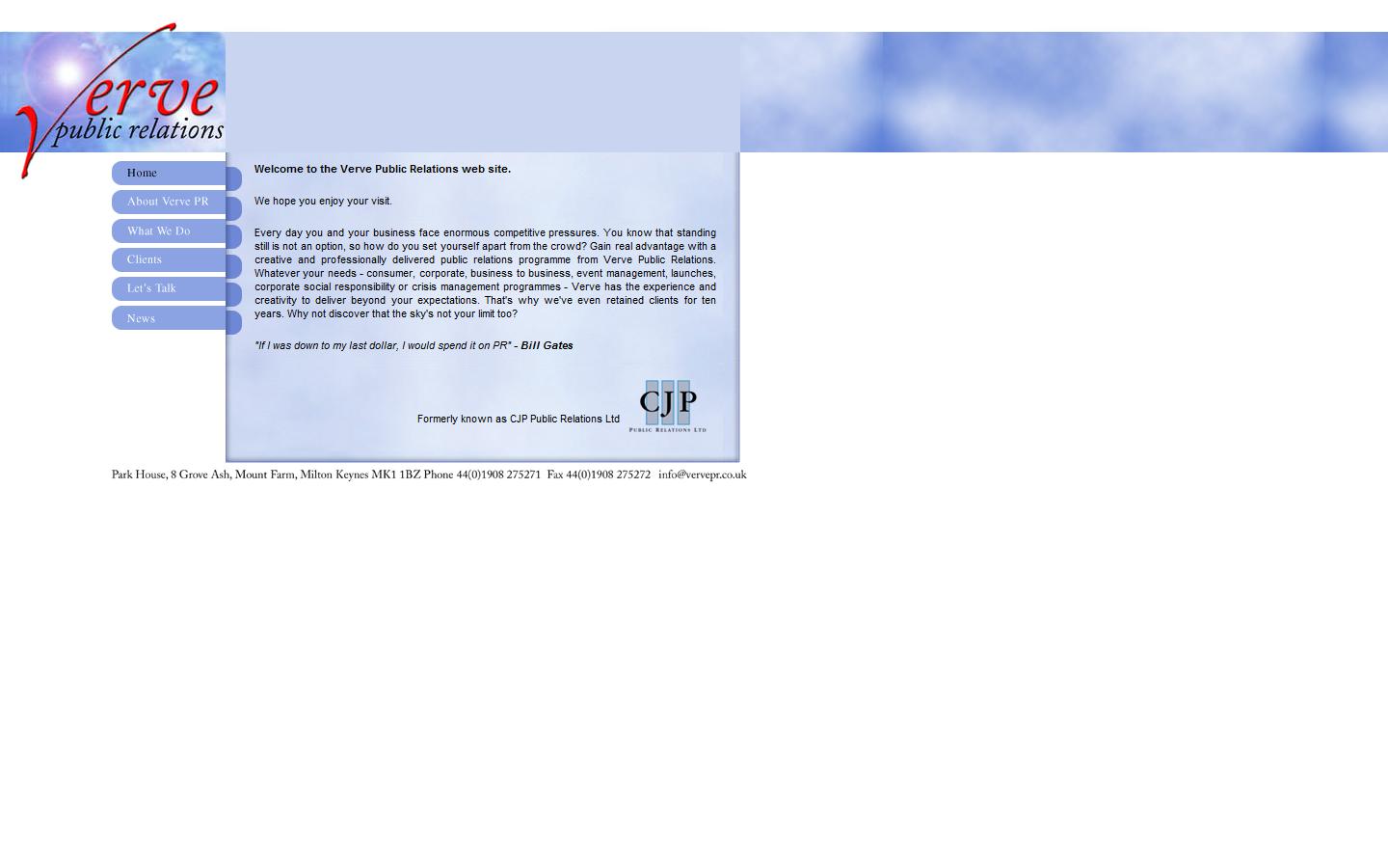 Verve Public Relations Website