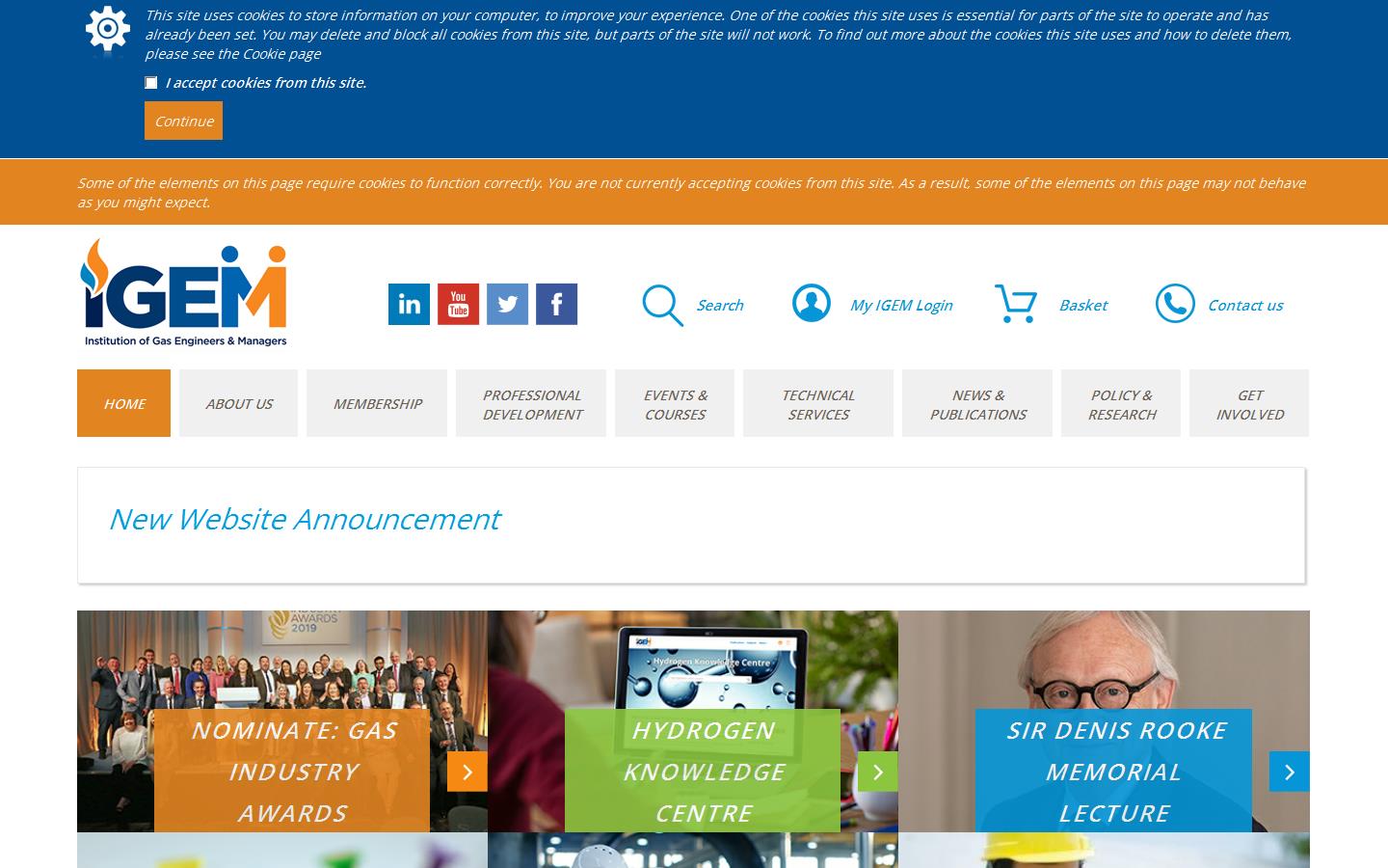 Institution Of Gas Engineers & Managers (IGEM) Website
