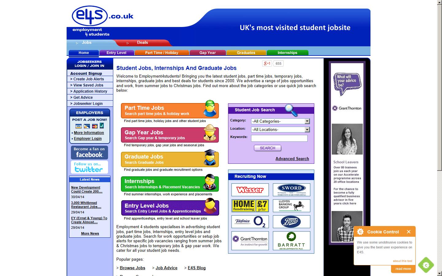 Employment4Students.co.uk Ltd. Website