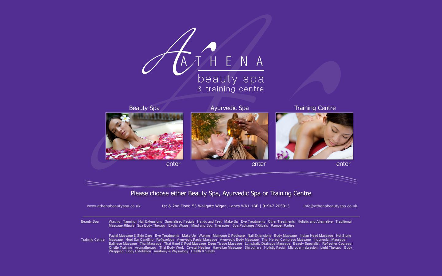 Athena Beauty Spa & Training Centre Website