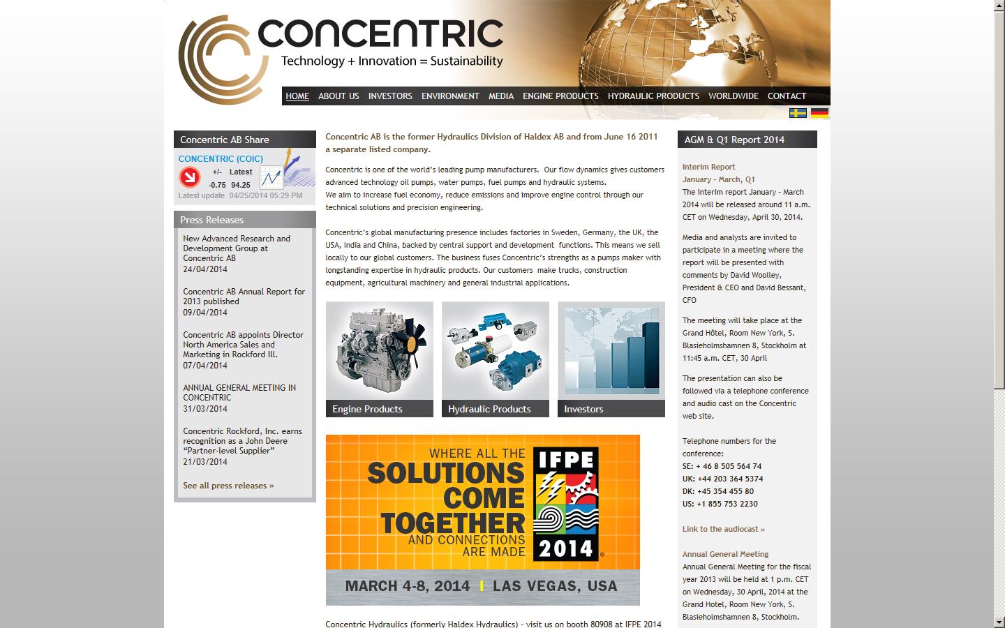 Concentric Pumps Ltd Website