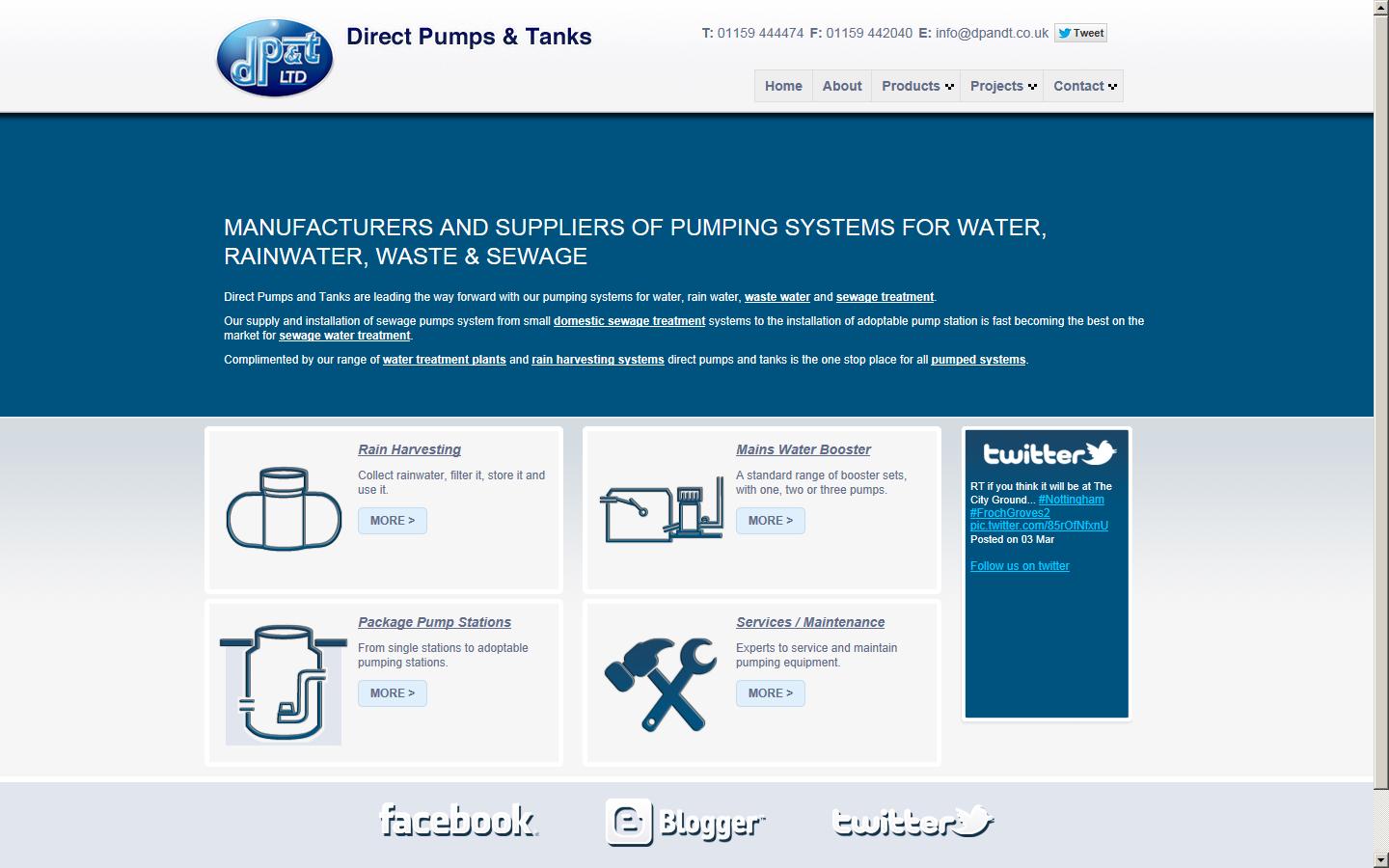Direct Pumps & Tanks Ltd Website