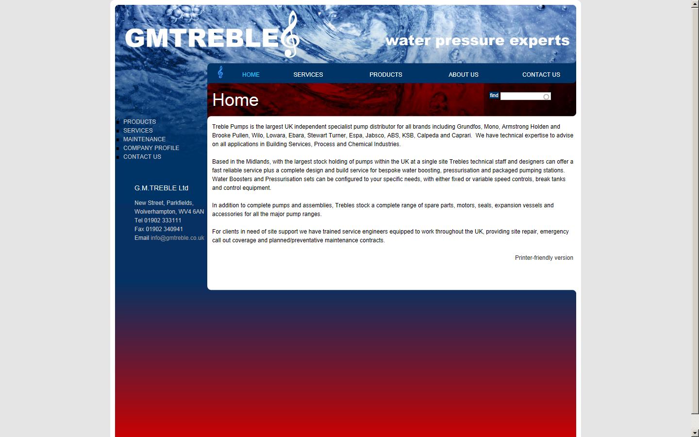 G M Treble Ltd Website
