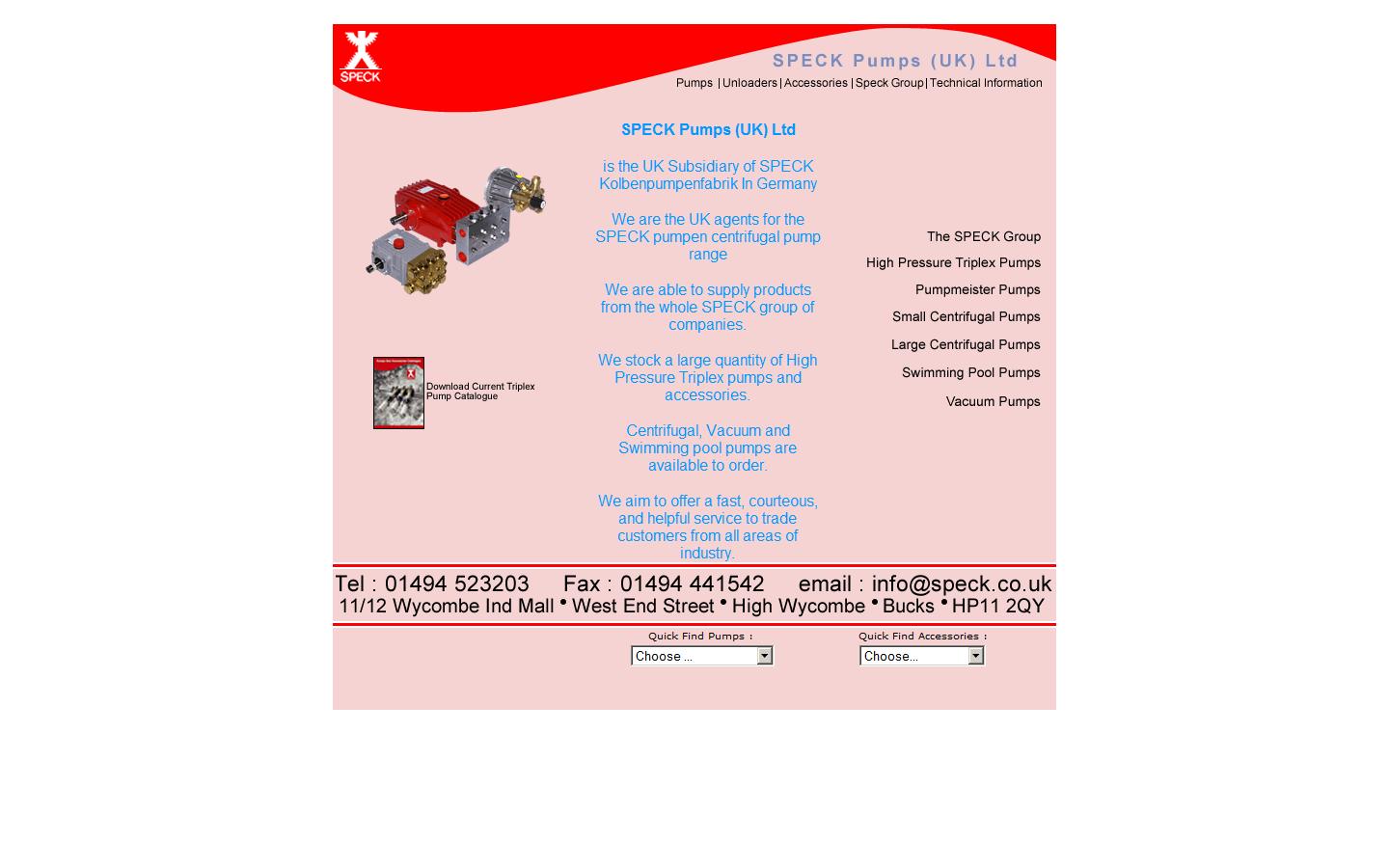 SPECK Pumps UK Ltd Website