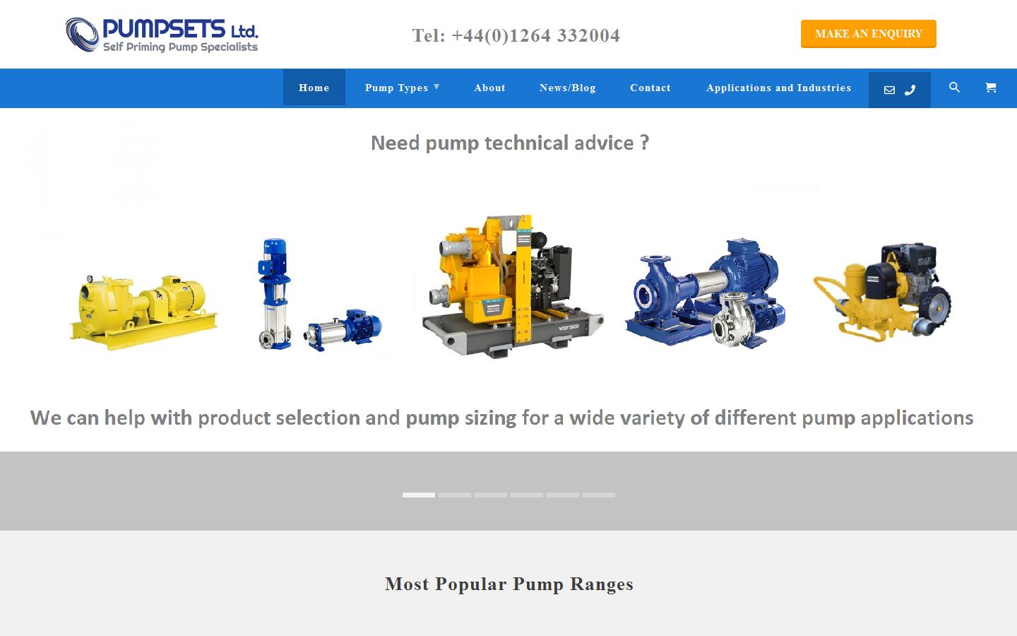 Pumpsets Ltd Website