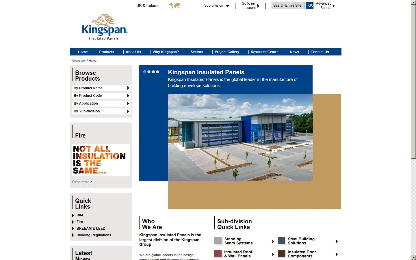 Kingspan Industrial Panels Website