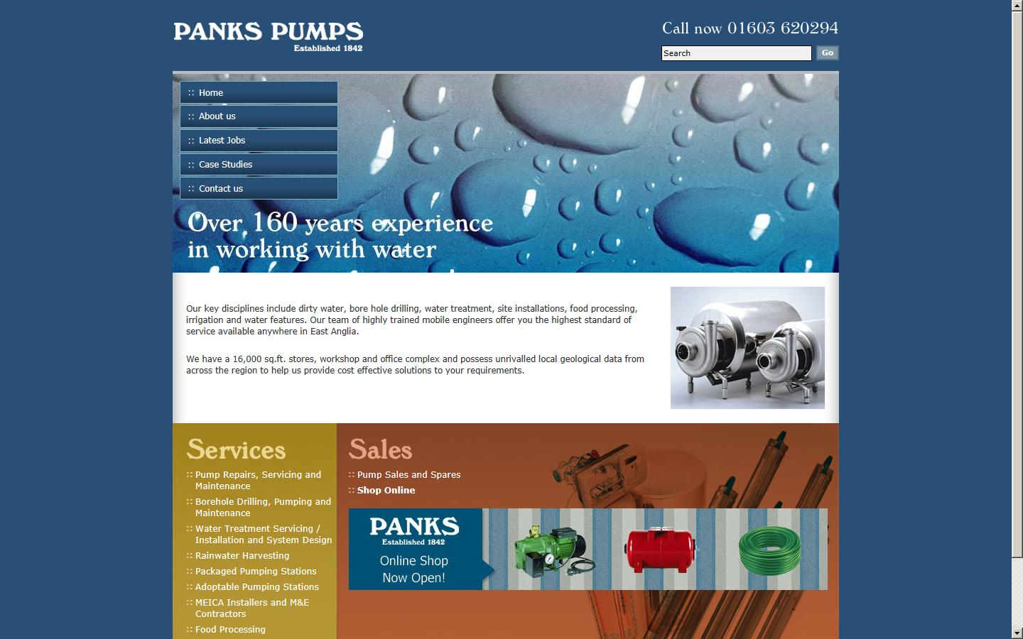 Panks Pumps Ltd Website