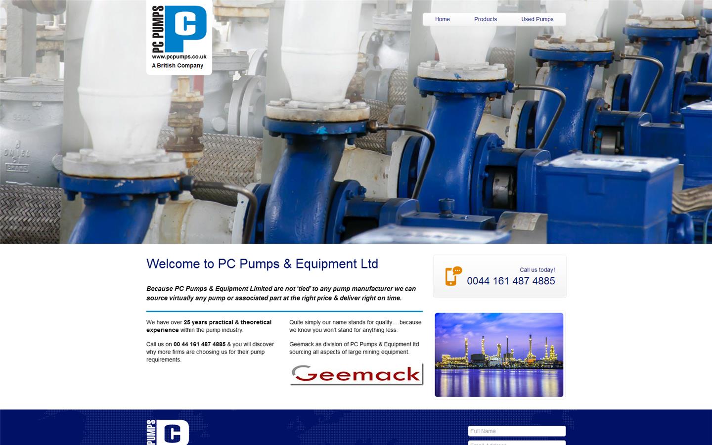 P C Pumps & Equipment Ltd Website