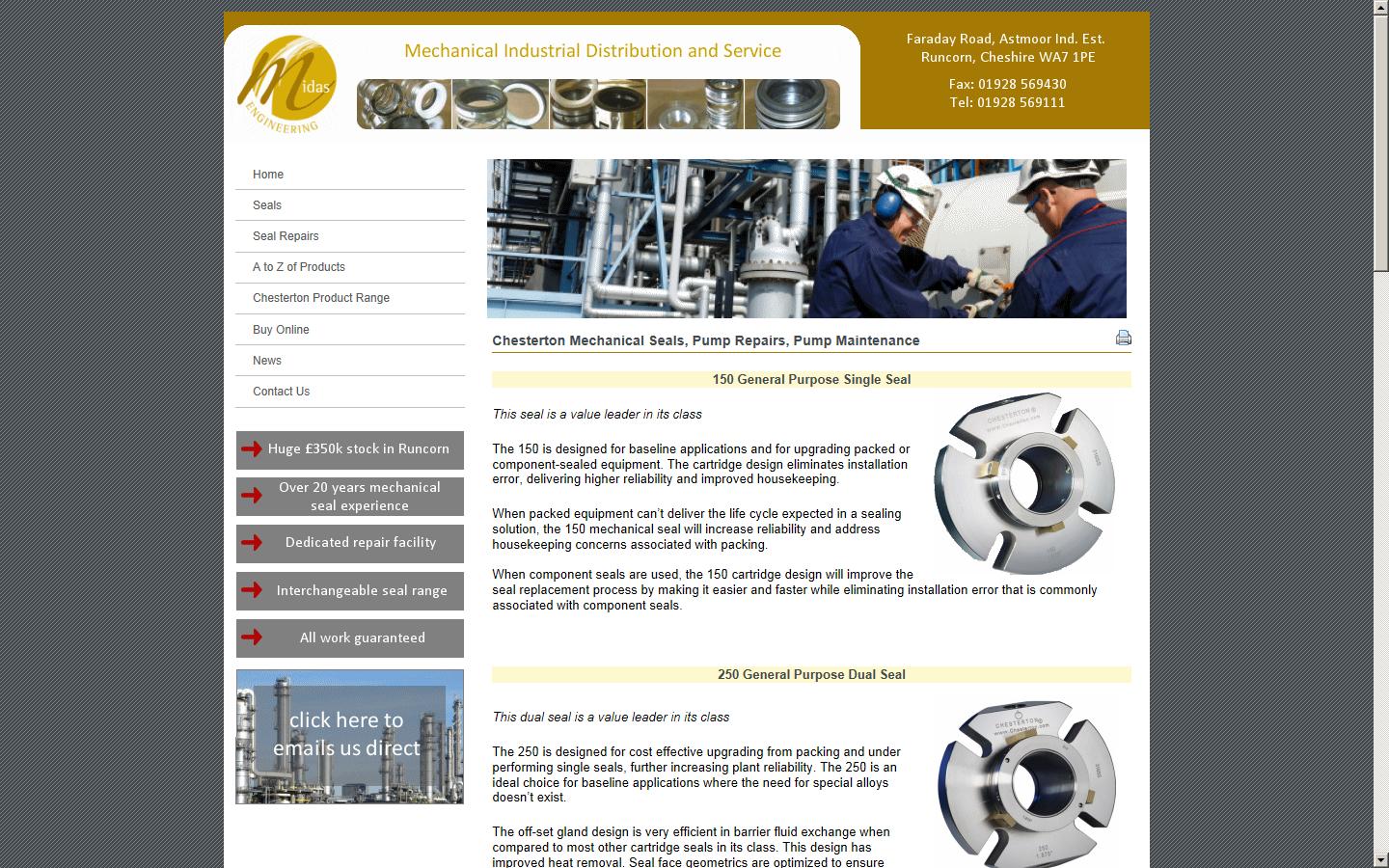 Midas Engineering Supplies Website