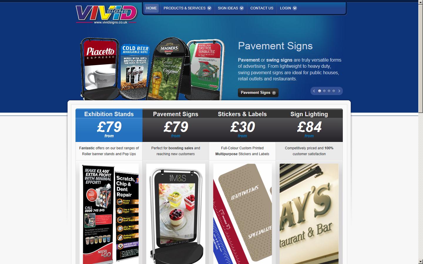 Vivid Signs Website