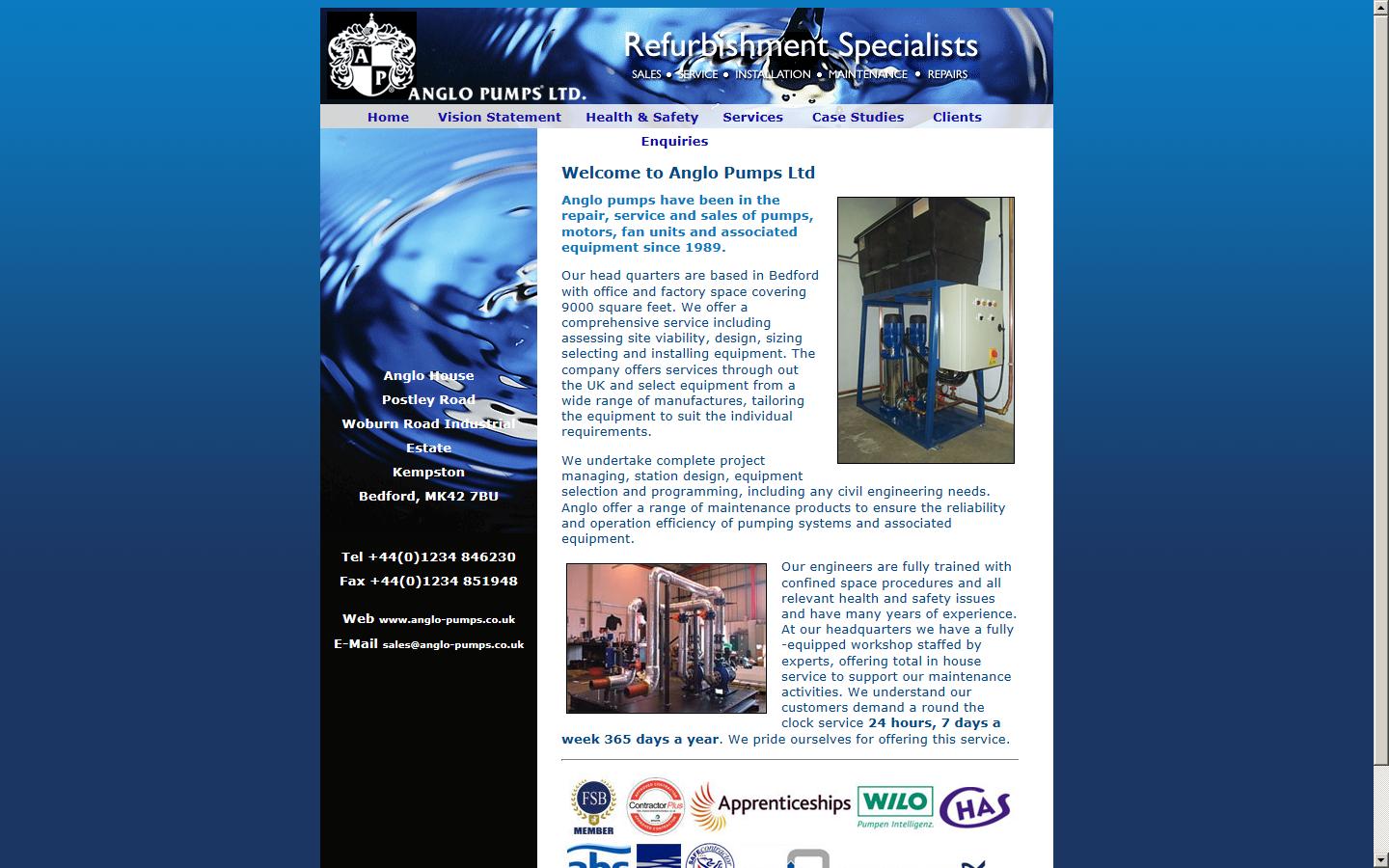 Anglo Pumps Ltd Website