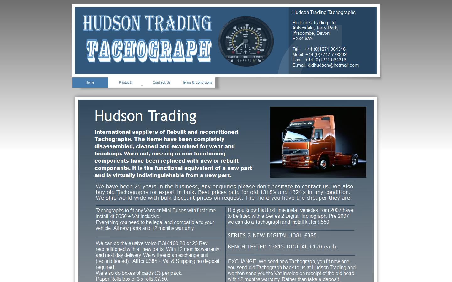 Tachographs Hudson Trading Website