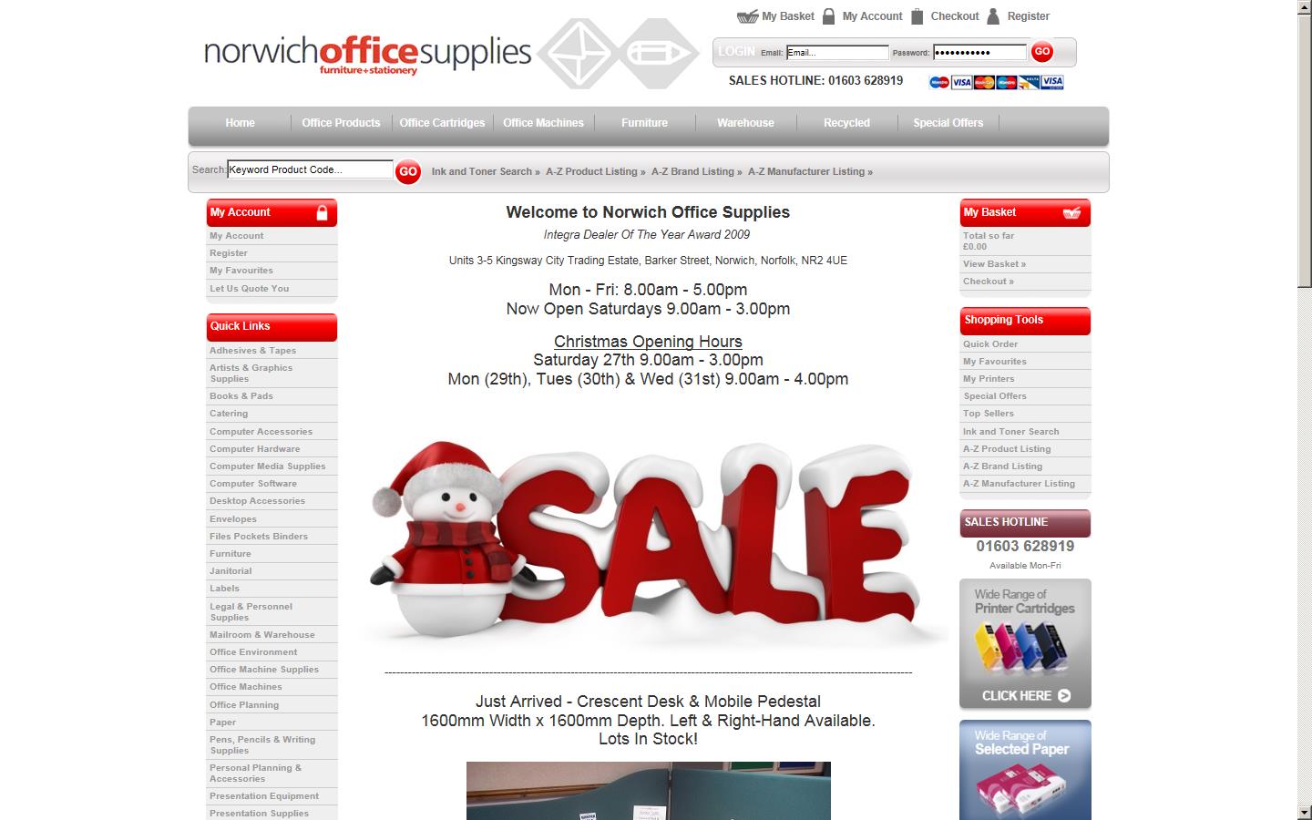 Norwich Office Furniture & Stationery Supplies Website