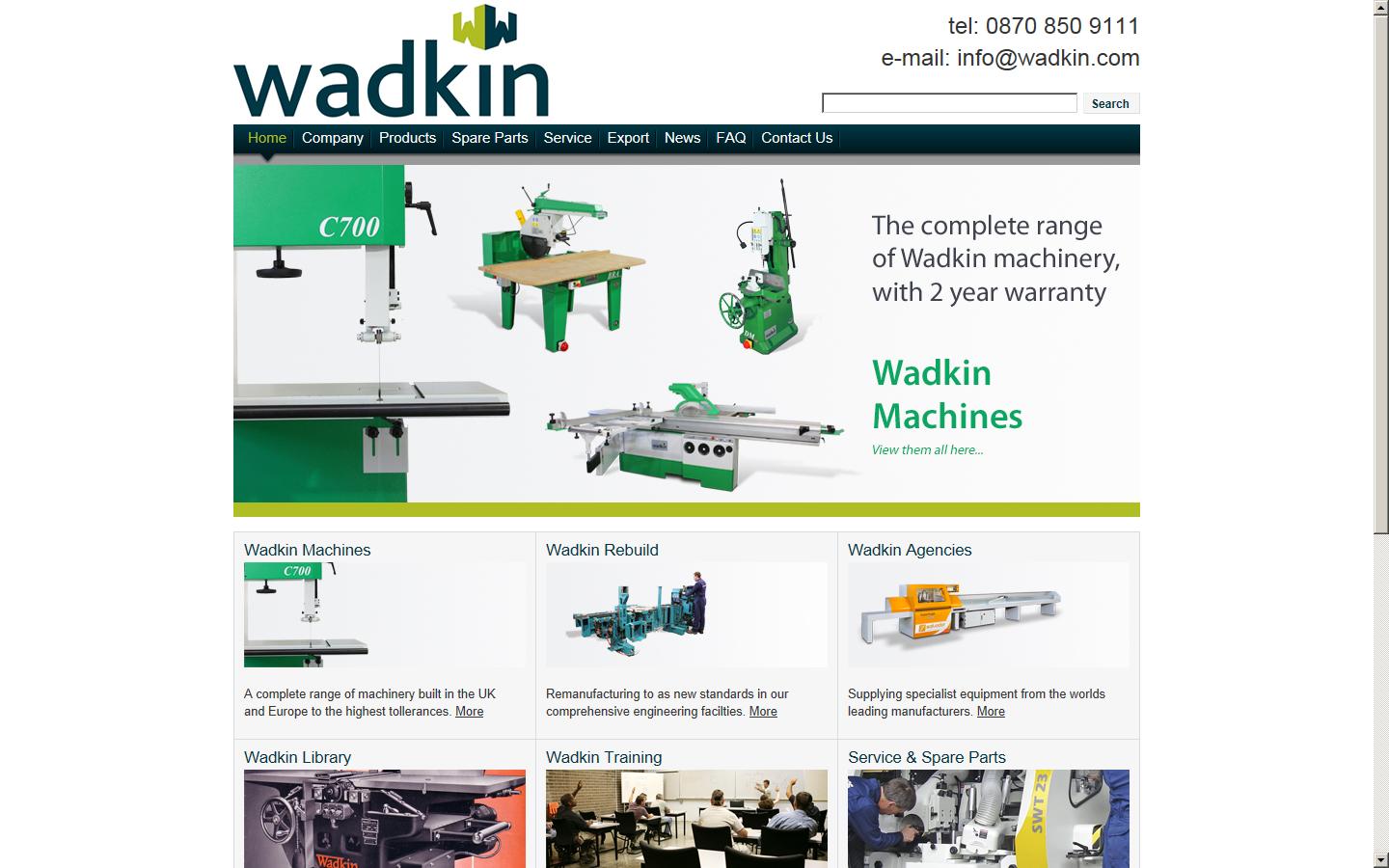 Wadkin Ltd Website