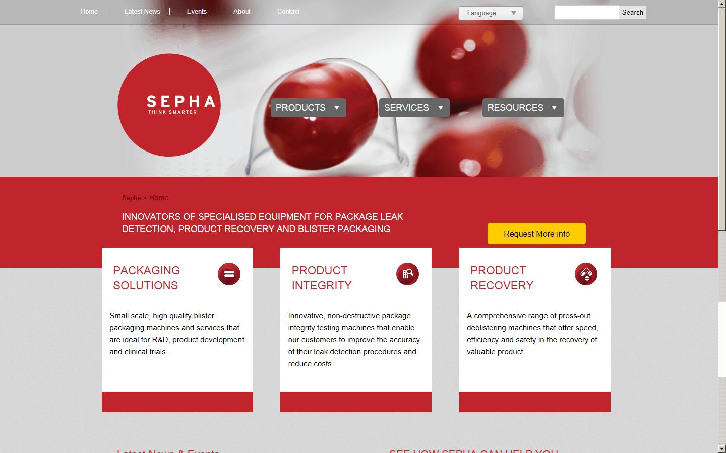 Sepha Ltd Website