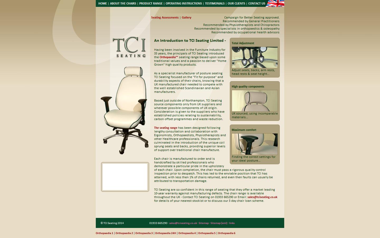 TCI Seating Ltd Website