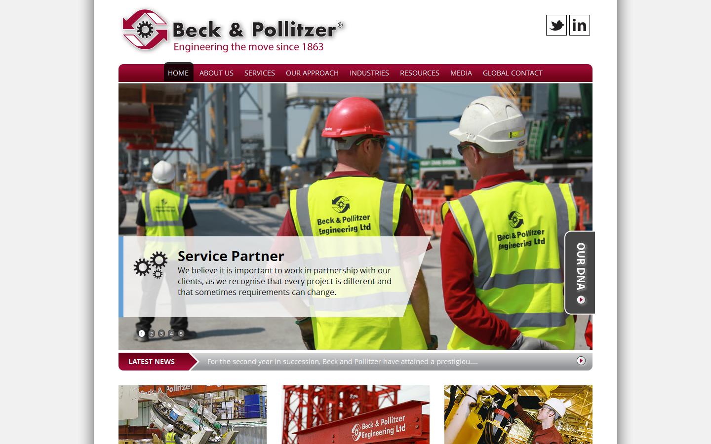 Beck & Pollitzer Engineering Ltd Website