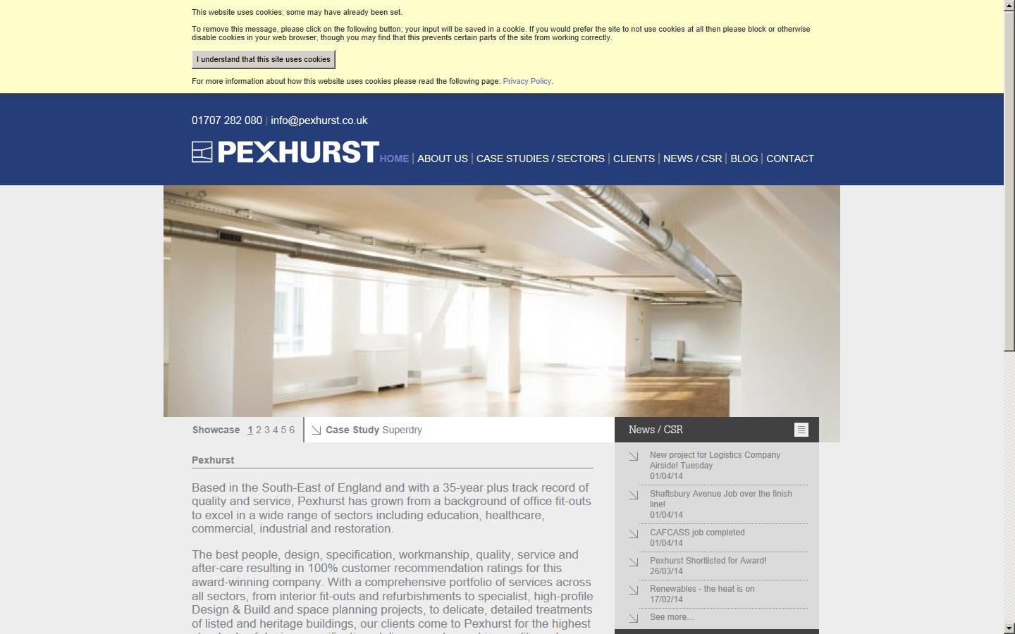 Pexhurst Services Ltd Website