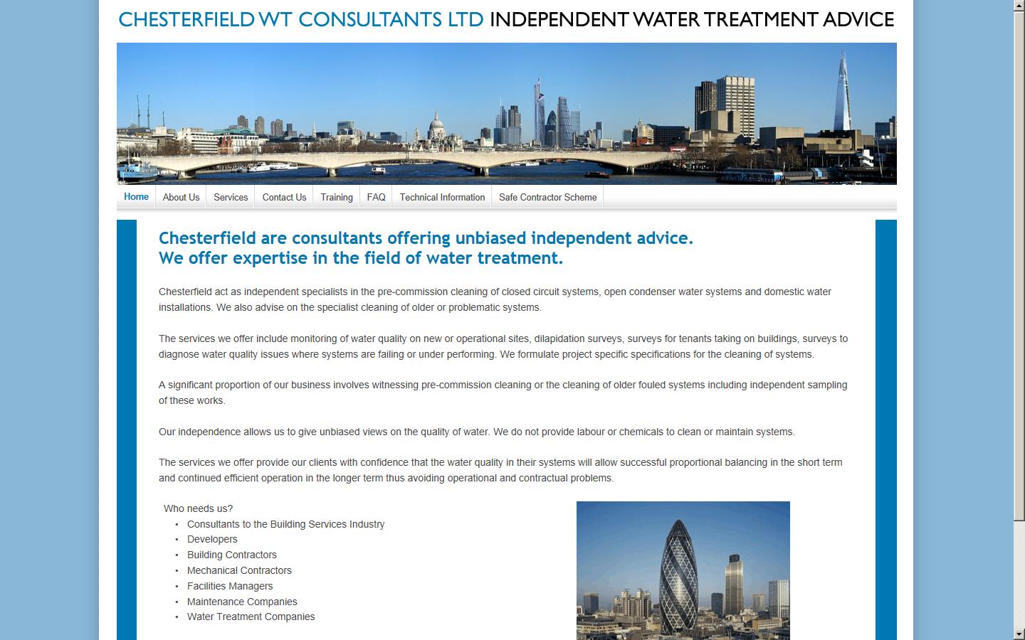 Chesterfield Water Treatment Ltd Website