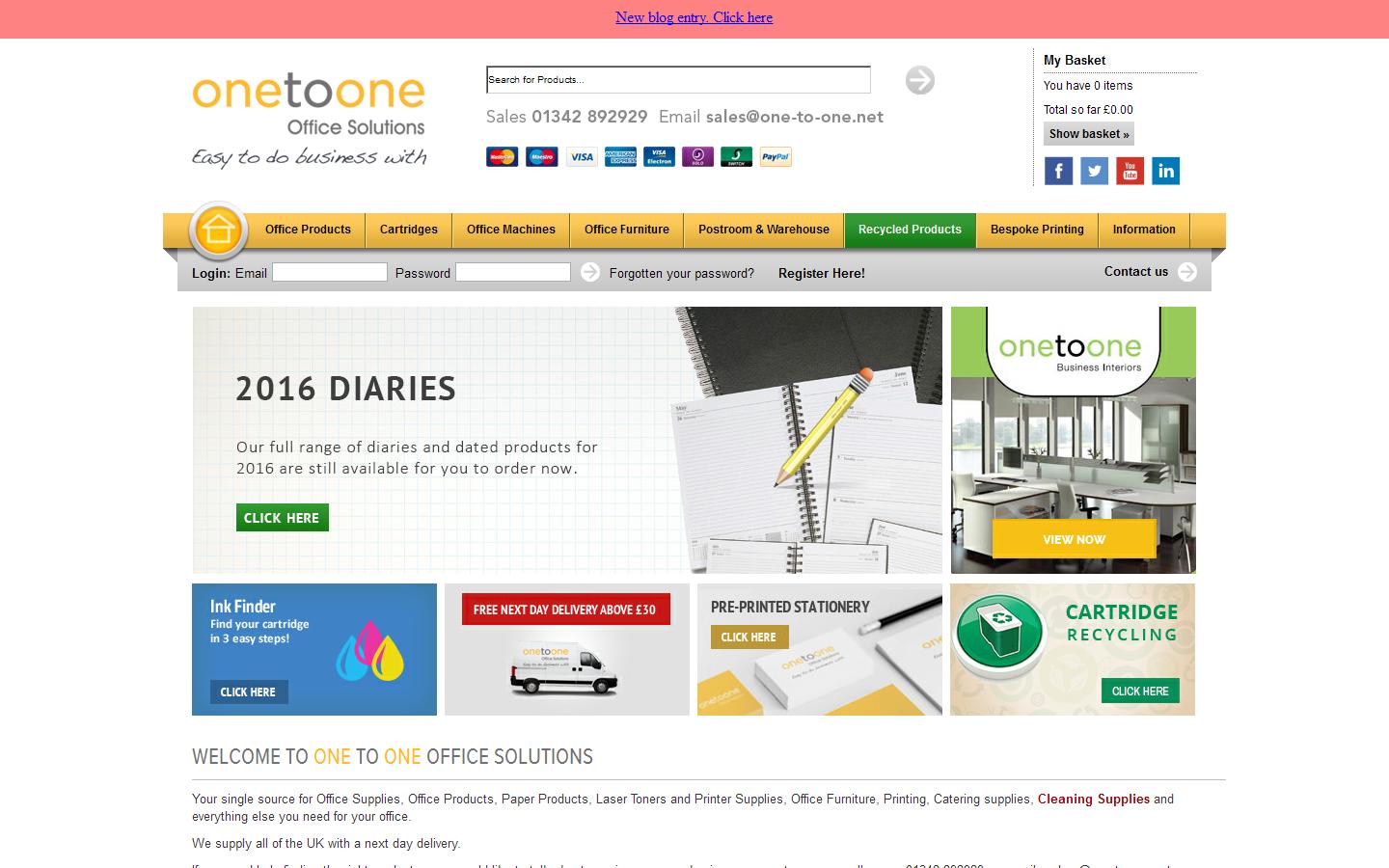 ONE to ONE Office Solutions Ltd Website