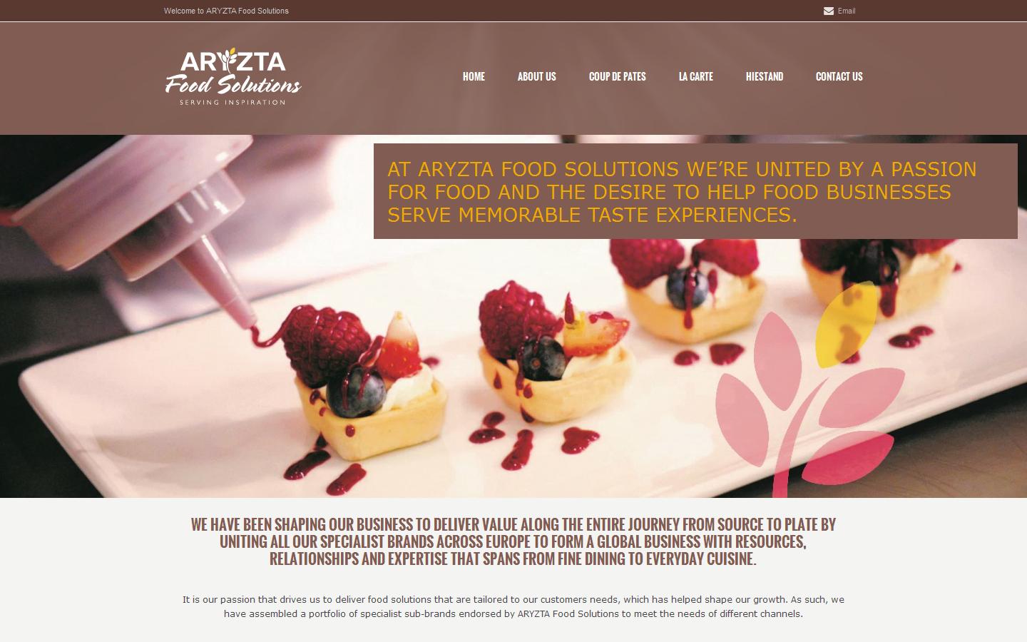 ARYZTA Food Solutions Website