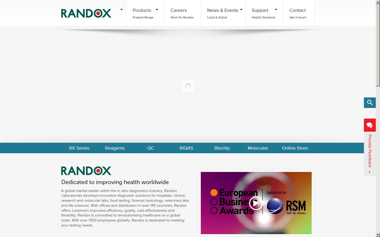 Randox Laboratories Ltd Website