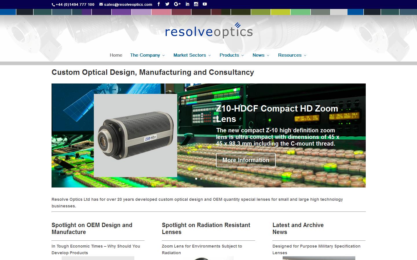 Resolve Optics Ltd Website