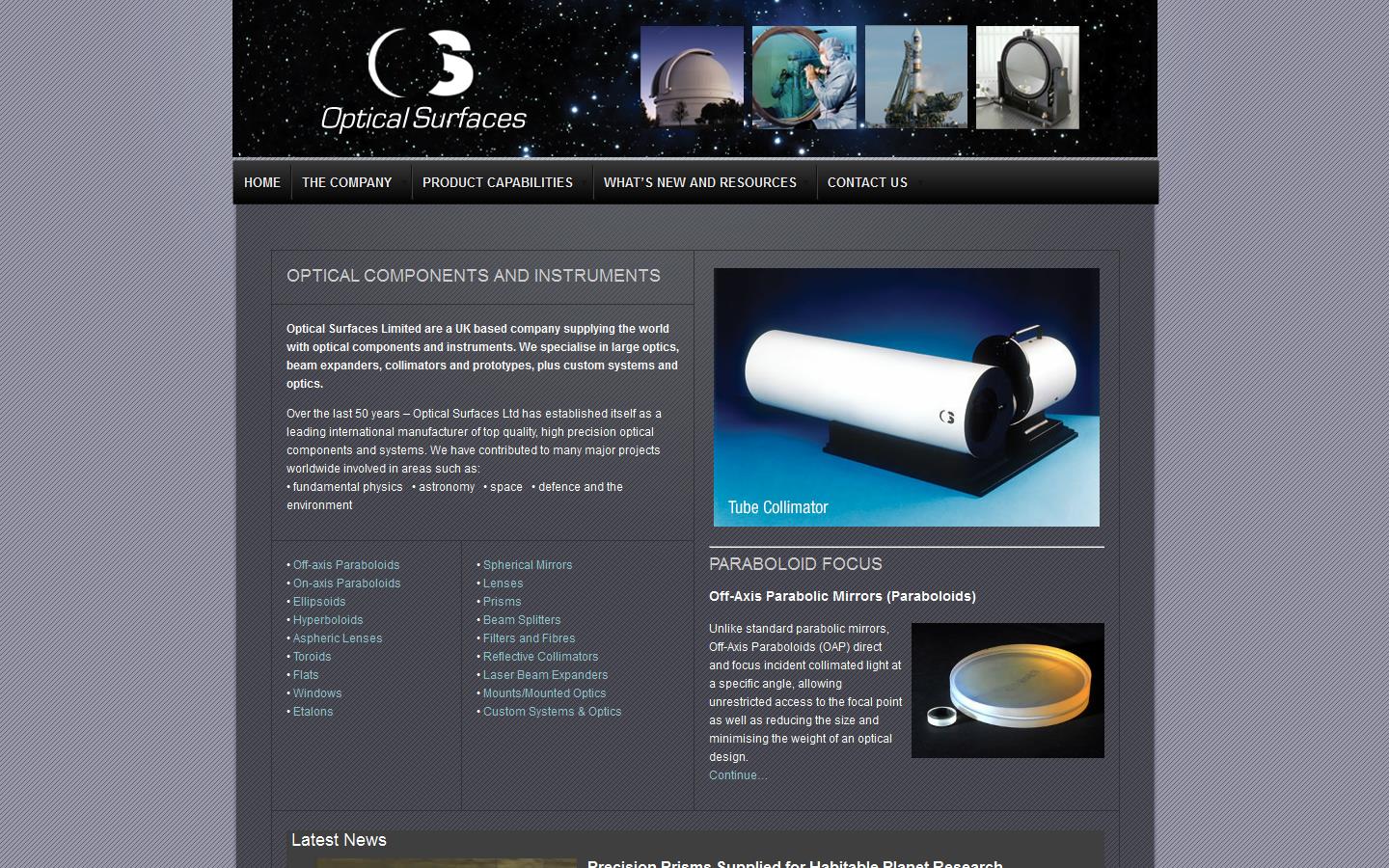 Optical Surfaces Website