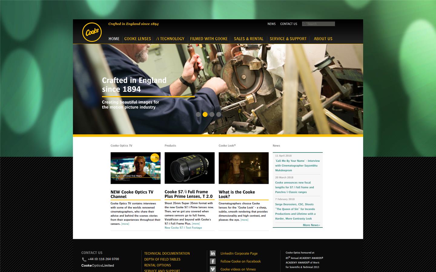 Cooke Optics Website