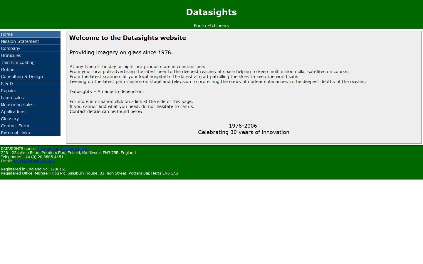 Datasights Ltd Website