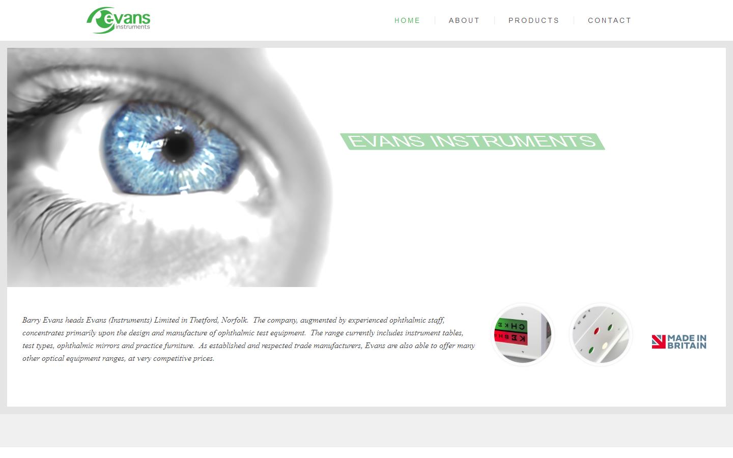 Evans (Instruments) Ltd Website