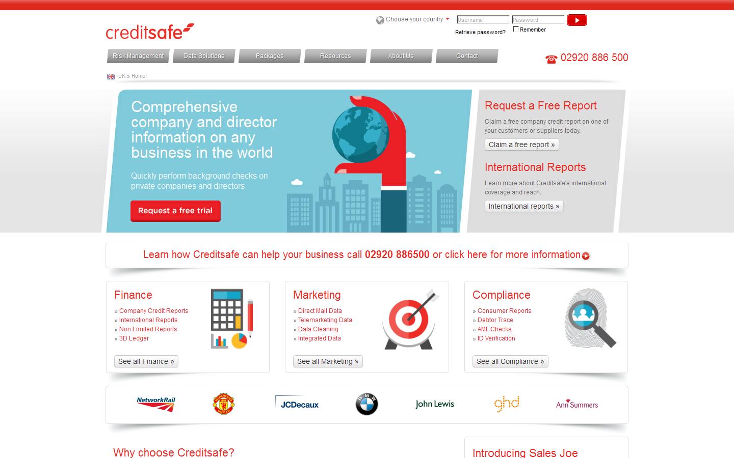 Creditsafe Business Solutions Website
