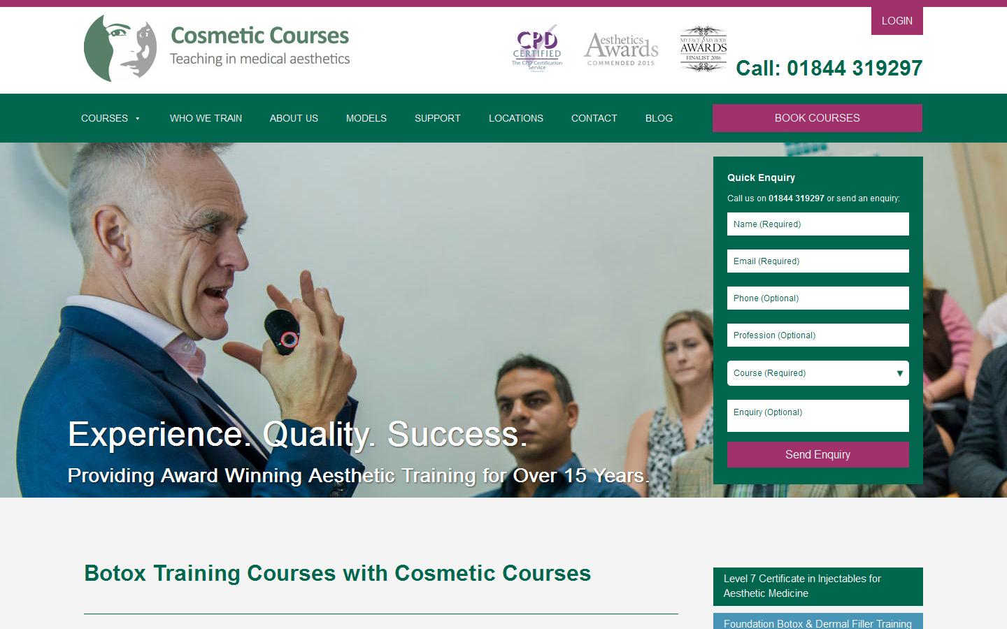 Cosmetic Courses National Training Centre Website